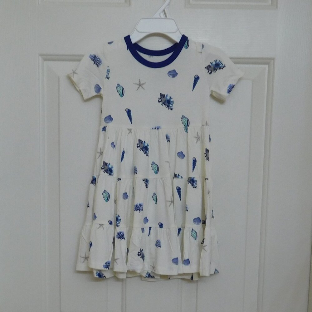 NWT Kyte Baby Blue Seashell Print Twirl Dress sz 18-24 Months